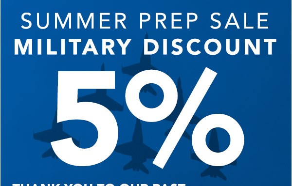 Summer Prep Sale Event Military Discount
